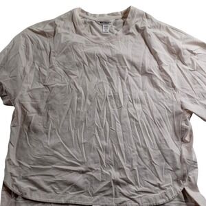 Athleta Shirt Womens XL White Short Sleeve Crew Neck Tee Top Basic Casual